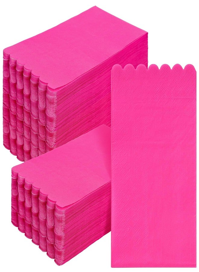 JarThenaAMCS 100Pcs Hot Pink Guest Napkins Baby Shower Paper Napkin Disposable Dinner Hand Towel Napkin for Home Kitchen Bathroom Holiday Party Supplies - Image 1